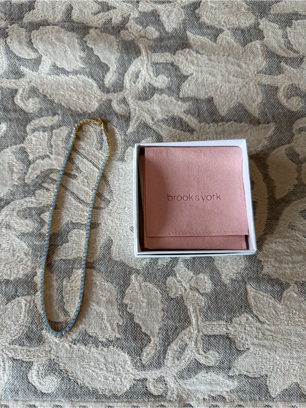 NEW Brook & York Isabella Opal Blue Tennis Necklace - Picture 7 of 9